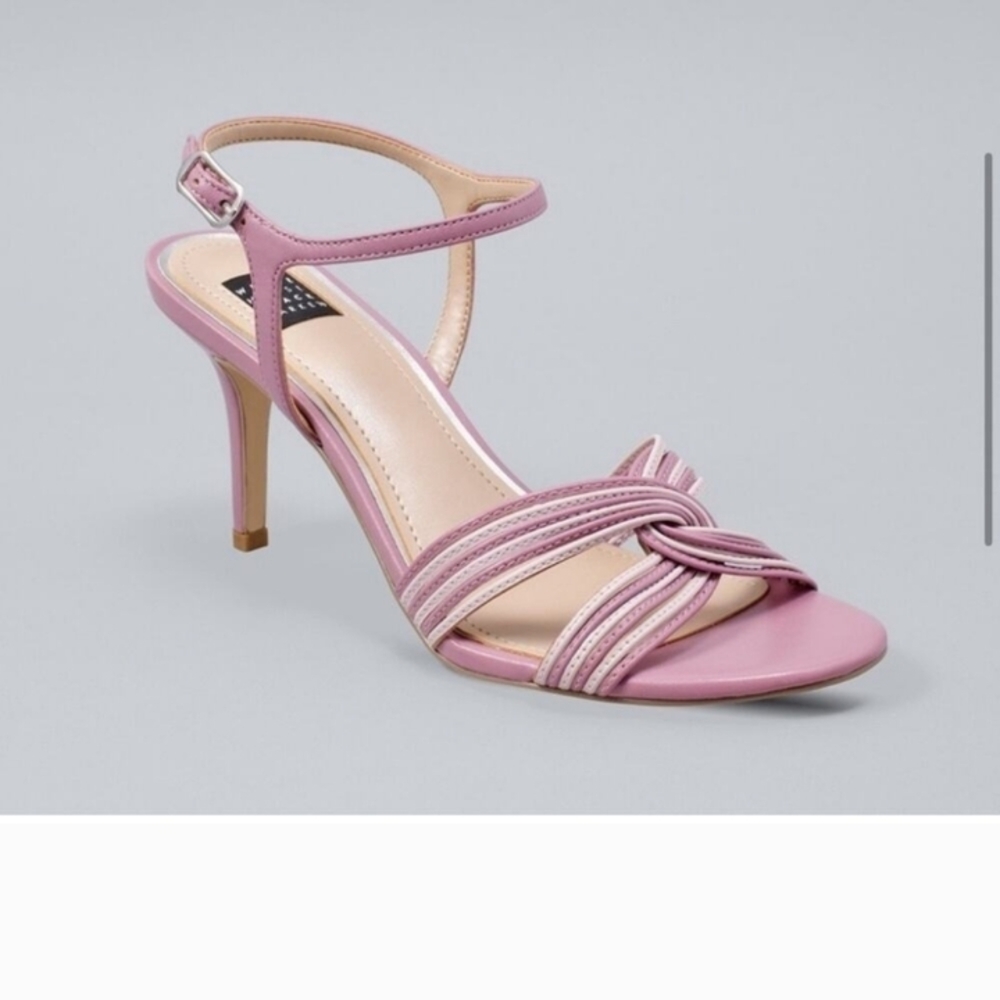 WHBM Hailey Elegant Lavender Strappy Heels Ankle Strap